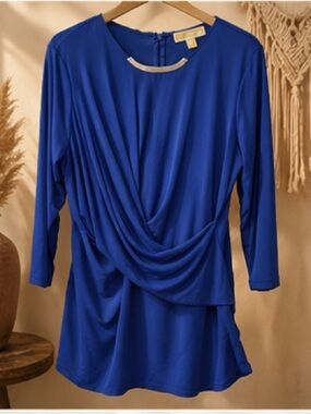 Michael Kors‎ Cross Over Wrap Blouse Size Large
